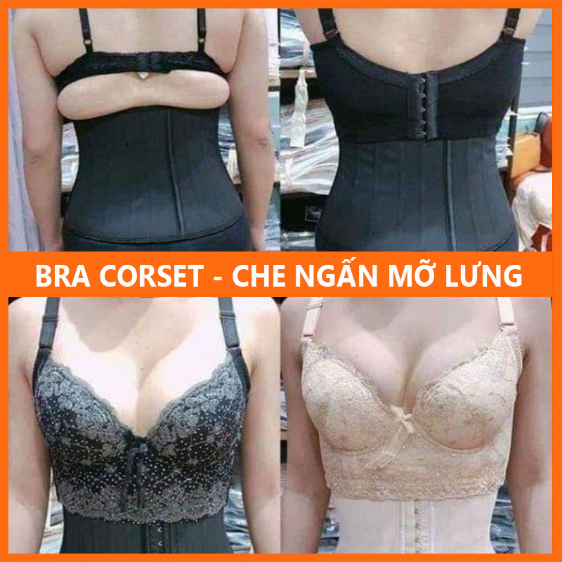 Áo lót Bra corset che mỡ lưng mỡ nách có gọng bản to đệm mỏng