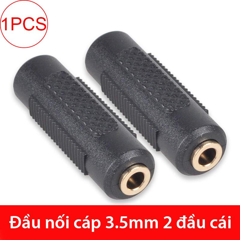 Khẩu nối 2 dây audio 3.5mm lại với nhau - Cục nối cáp audio 3,5mm 2 đầu cái 3 nấc TRR gold 24K (1 chiếc)