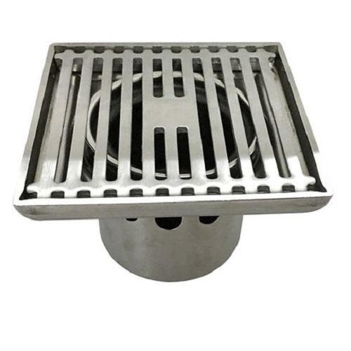 Ga thoát sàn phễu thu sàn inox 304 loại dày đẹp, mặt 10*10cm dùng cho ống thoát phi 76 đến 90