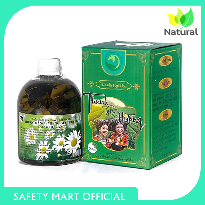 Nước súc miệng người lớn Thanh Mộc Hương, Thảo Mộc người Dao Ngăn Ngừa sâu răng hôi miệng ê buốt chảy máu chân răng - Chai 500ml - Hàng Chính Hãng