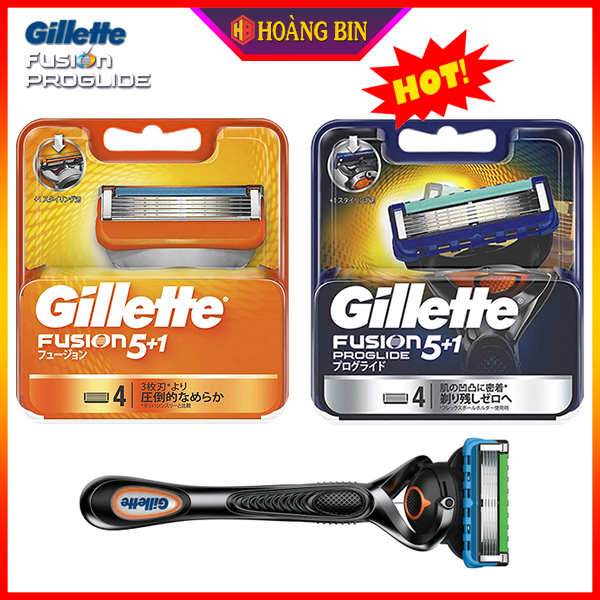 Hộp 4 đầu lưỡi thay thế dao cạo râu Gillette Fusion chính hãng Nhật Bản