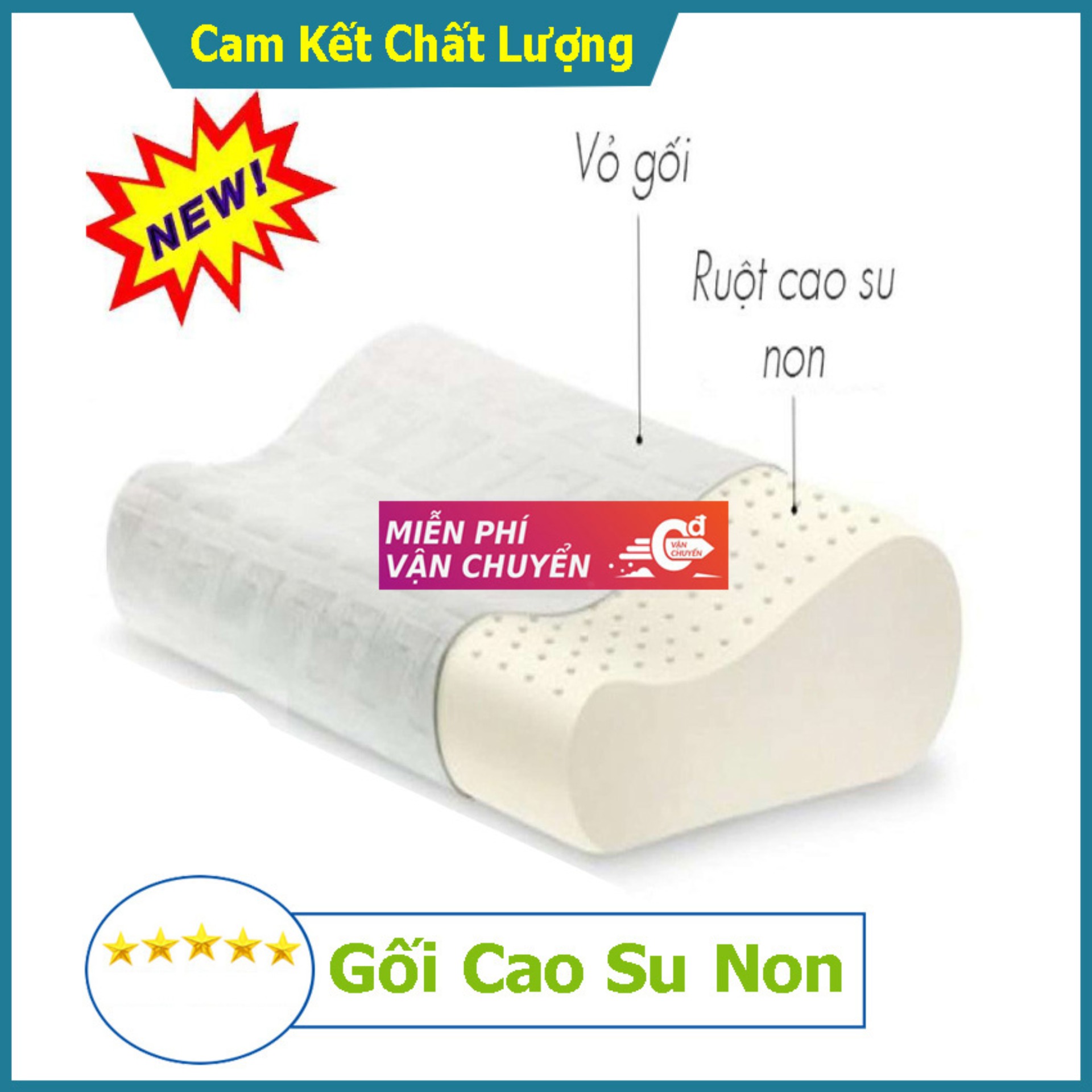 Gối Cao Su Non Nhật Bản, Gối Cao Su Non Chống Ngáy, Chống Đau Cổ, Vai, Gáy Công Nghệ Nhật Bản Có Độ Đàn Hồi Cao - Cam Kết Chất Lượng Tốt 100% Cao Su Tự Nhiên Mềm Mại