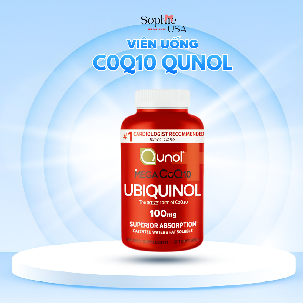 (American Product) Cardiovascular Support Pills Qunol Mega Coq10 Ubiquinol 100Mg 120 Pills