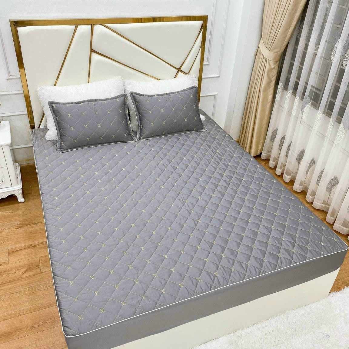 Bộ ga gối trần bông phi lụa cao cấp