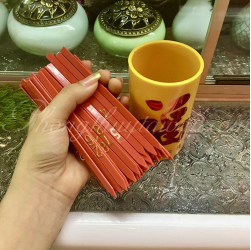 Ống lắc Xin xăm cao 12cm, 15cm (hộp gieo quẻ) - ống nhựa, quẻ nhựa