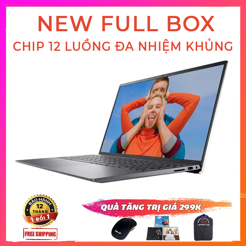 [Trả góp 0%](MỚI 100%) Dell Inspiron 5515 Blue, Ultrabook Màn Cảm Ứng, Chip 12 Luồng, Ryzen R5-5500U, RAM 8G, SSD 256G NVMe, VGA AMD Vega 7, Màn 15.6 FullHD IPS