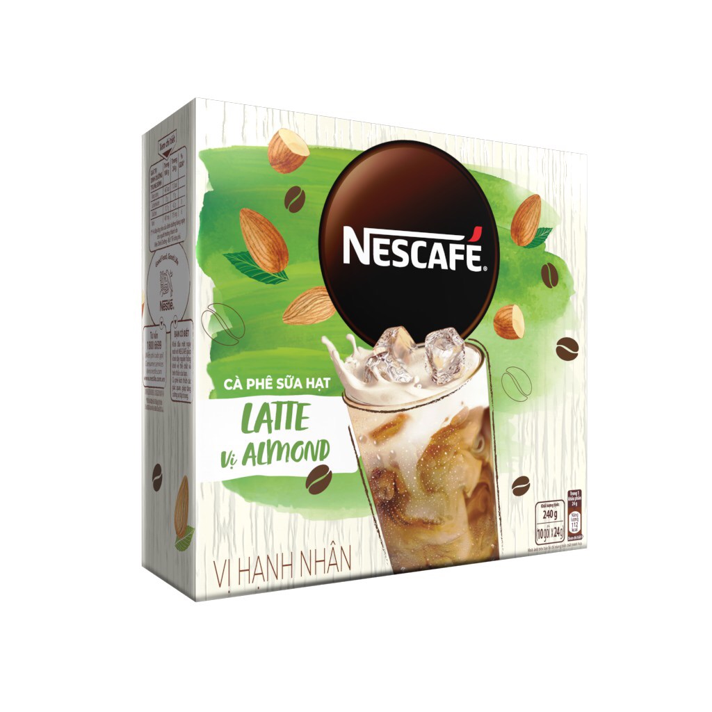 cà phê nescafe vị hạnh nhân hộp 10 gói *24gam