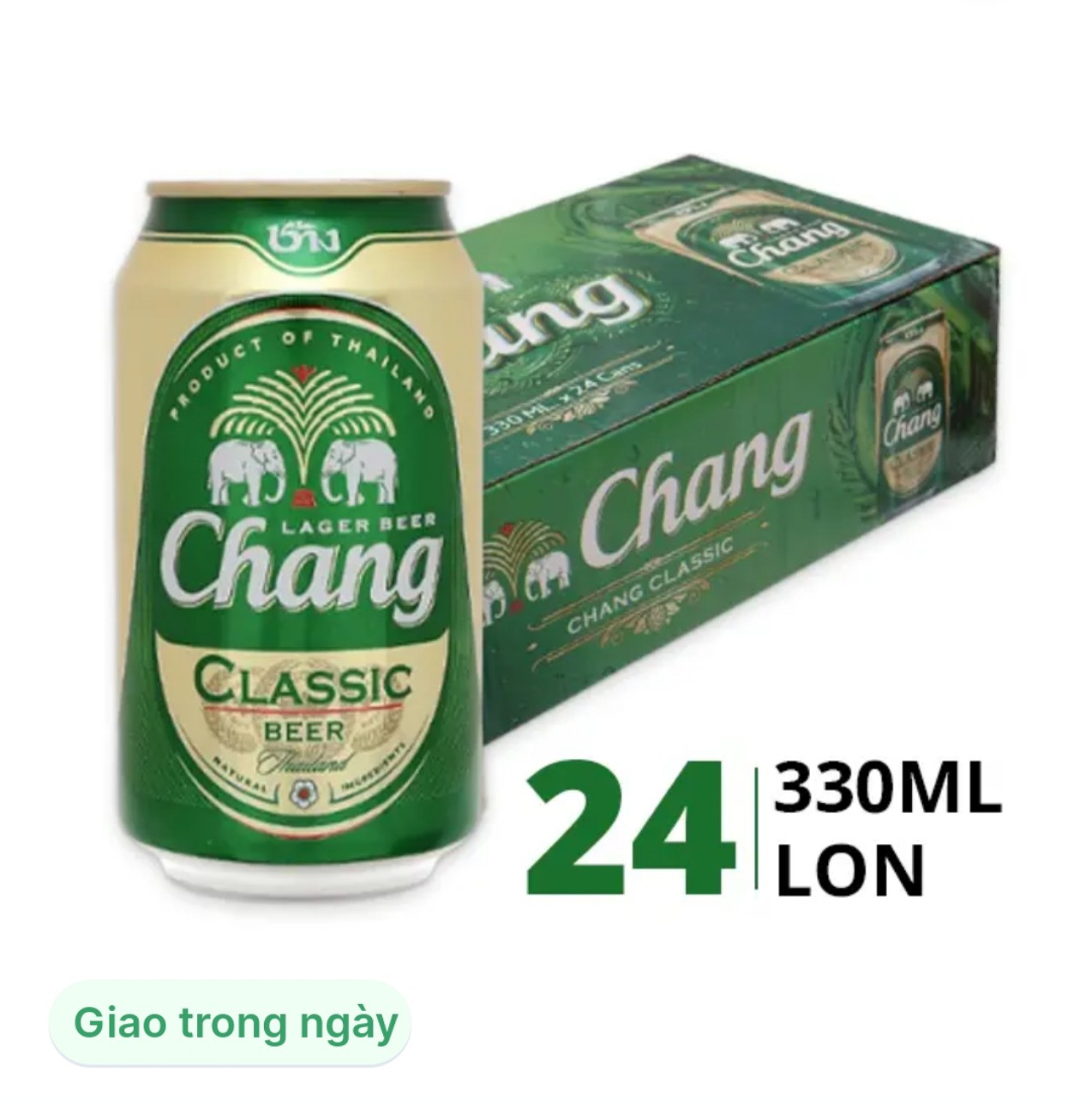 Thùng 24 lon x 330ml bia Chang nhập khẩu Thái Lan Ship Hỏa Tốc