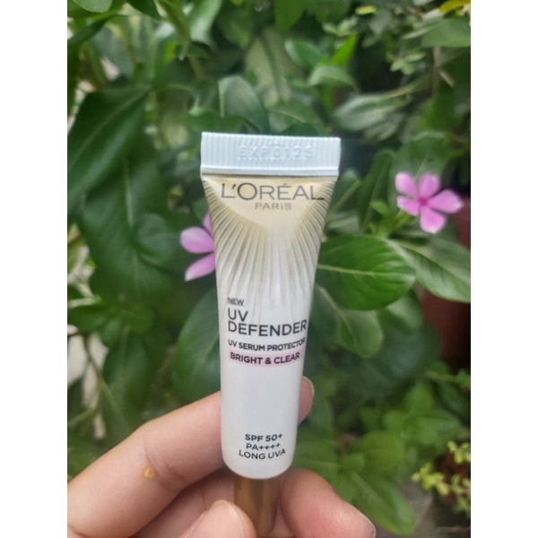 7.5ml - kem chống nắng loreal uv defender spf50+pa++++ bright& clear - tuýp mini