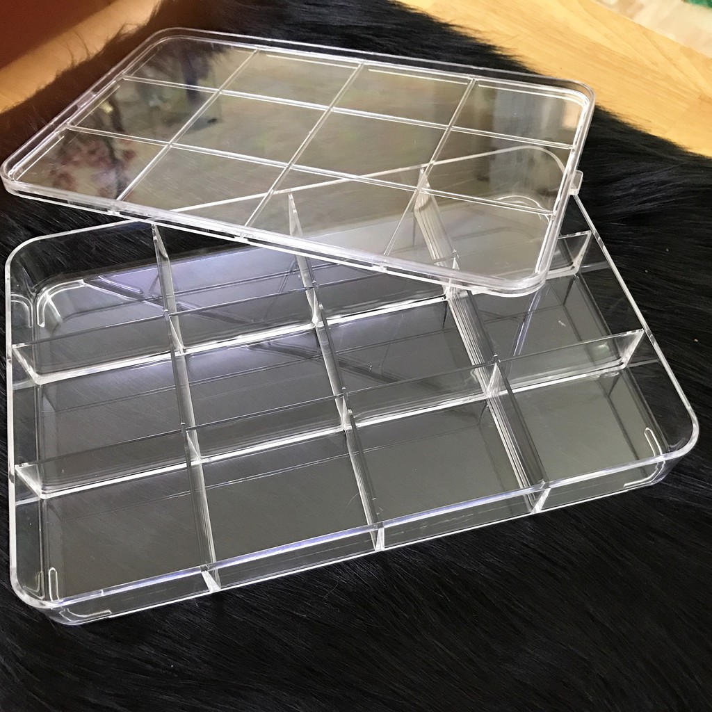 Mộc - Khay Mica 12 ô đựng phụ kiện, đựng hạt xỏ