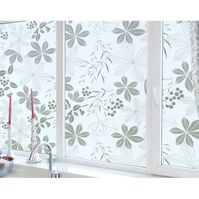 5 mét decal dán kính (giấy dán kính) khổ rộng 60cm mẫu Lá trắng