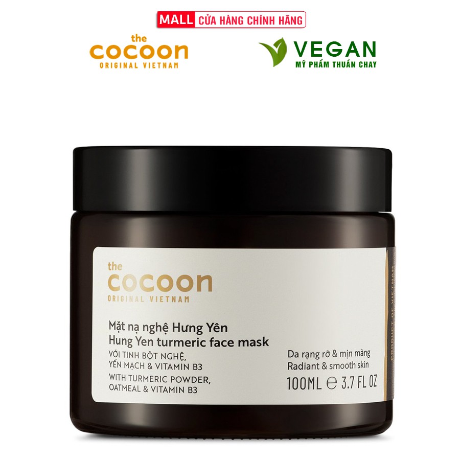 Mặt nạ nghệ Hưng Yên Cocoon VietNam 100ml thuần chay sáng da đều màu - 100% Vegan - Mỹ phẩm thuần chay