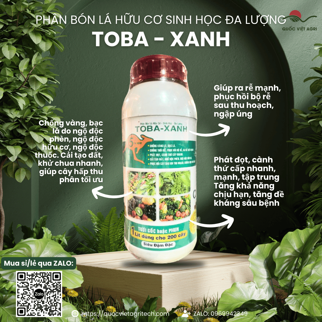 Phân bón lá hữu cơ sinh học - toba xanh - 1 lít