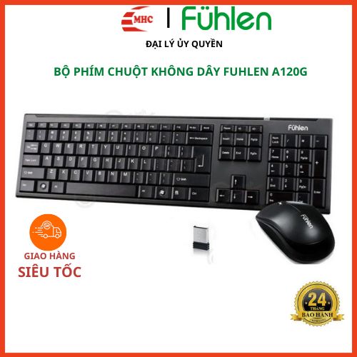 Bộ chuột phím không dây fuhlen a120g, ensoho e-116cb - hàng chính hãng