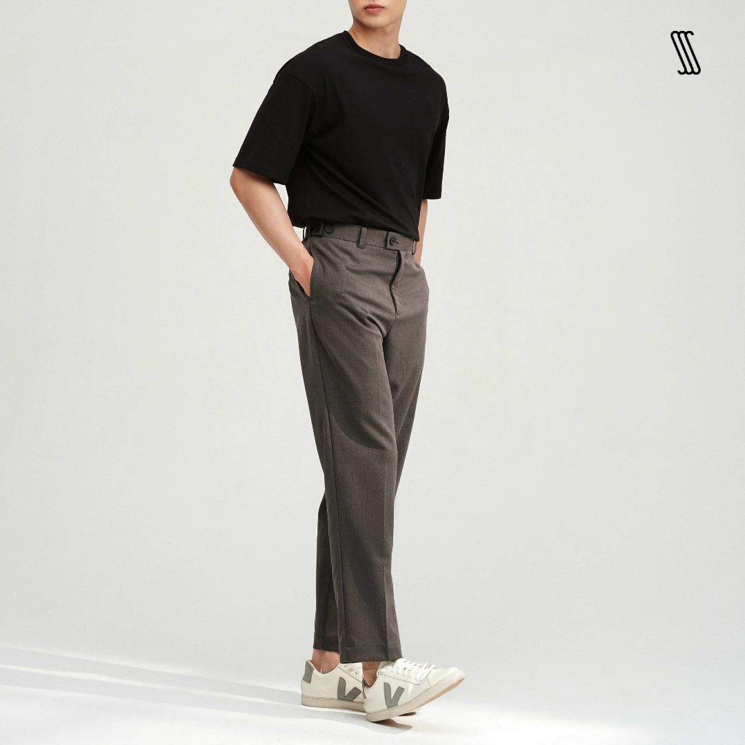 Quần âu ống đứng nam ssstutter điều chỉnh linh hoạt đai bụng bottega trousers