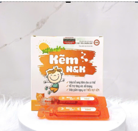 Kẽm Cho Bé NK For Kids Hỗ Trợ Ăn Ngon Tăng Cân, Tăng Sức Đề Kháng Hấp Thu Tốt, Phát Triển Toàn Diện Hộp 15 Ống 10ml