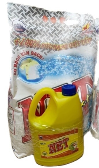 Bộ bột giặt net extra 6 kg+ nước rửa chén 1,5 kg