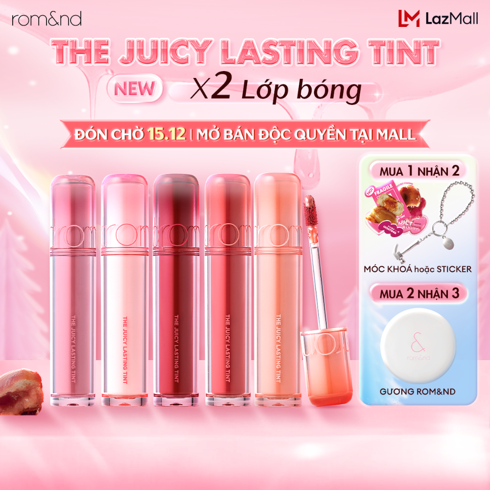 [Rom&nd] Son Tint lì cho môi căng mọng THE JUICY LASTING TINT