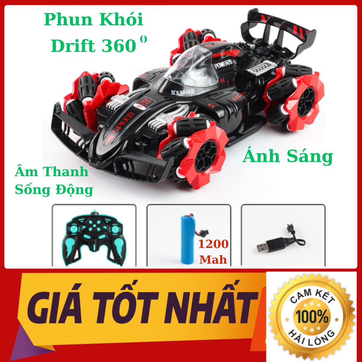 Xe Đua F1 Cao Cấp Drift 360 Độ, Xoay Trượt Mượt Mà, Siêu Tốc Độ , Phun Khói, Có Âm Thanh Ánh Sáng Sinh Động