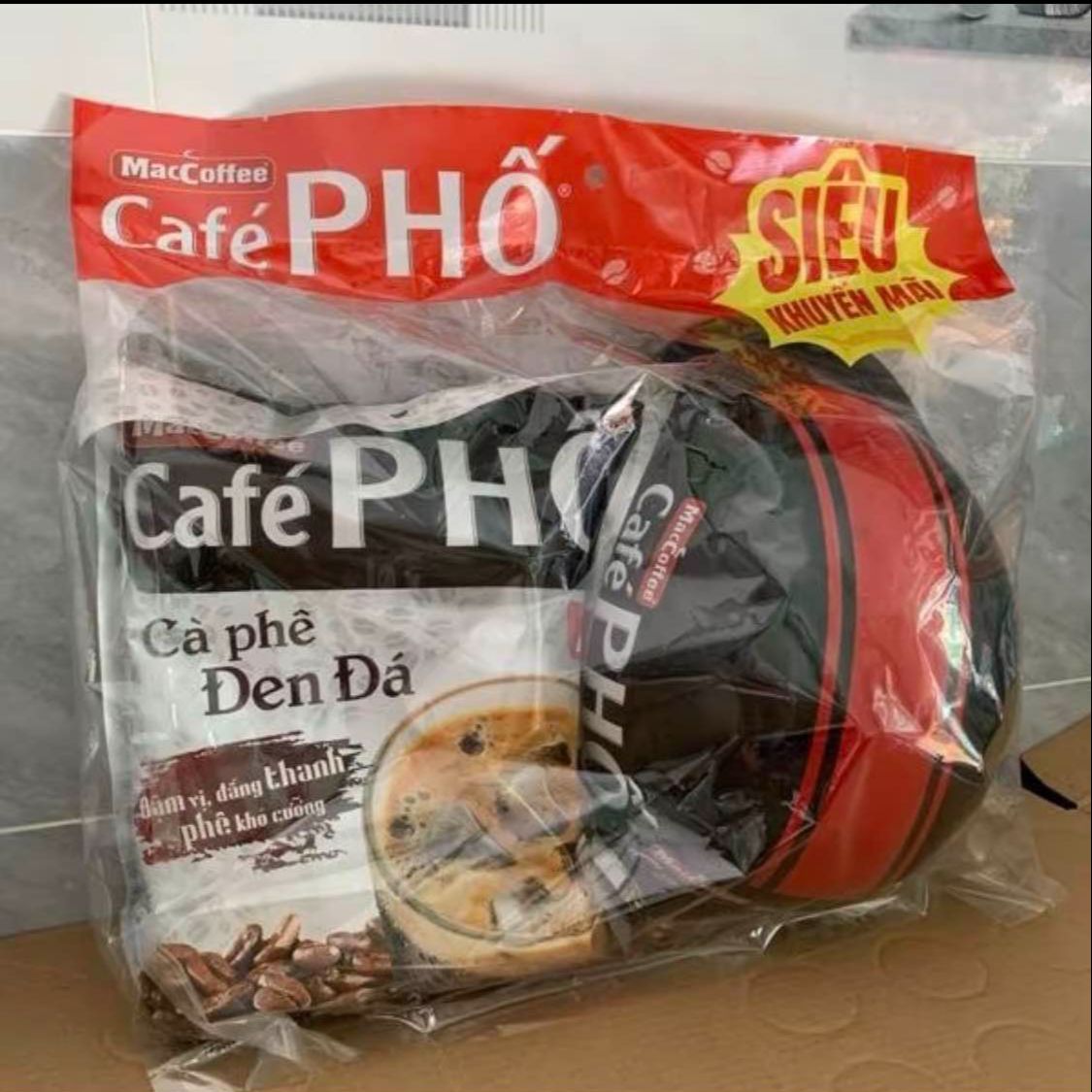 Cà Phê PHỐ PHỐ ĐEN ĐÁ 30 GÓI TẶNG NÓN BẢO HIỂM TO BỰ