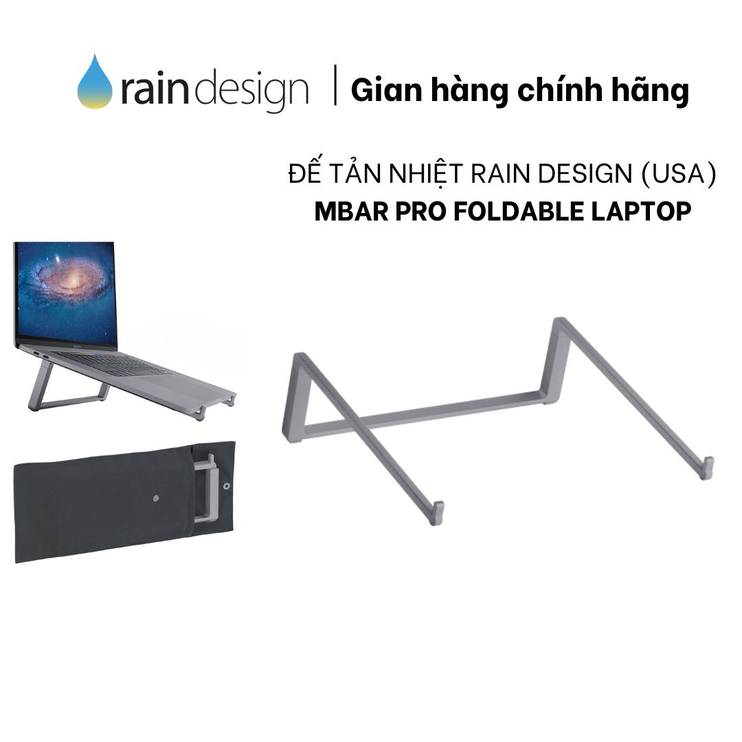 GIÁ ĐỠ TẢN NHIỆT RAIN DESIGN (USA) MBAR PRO FOLDABLE LAPTOP GRAY - RD-10083
