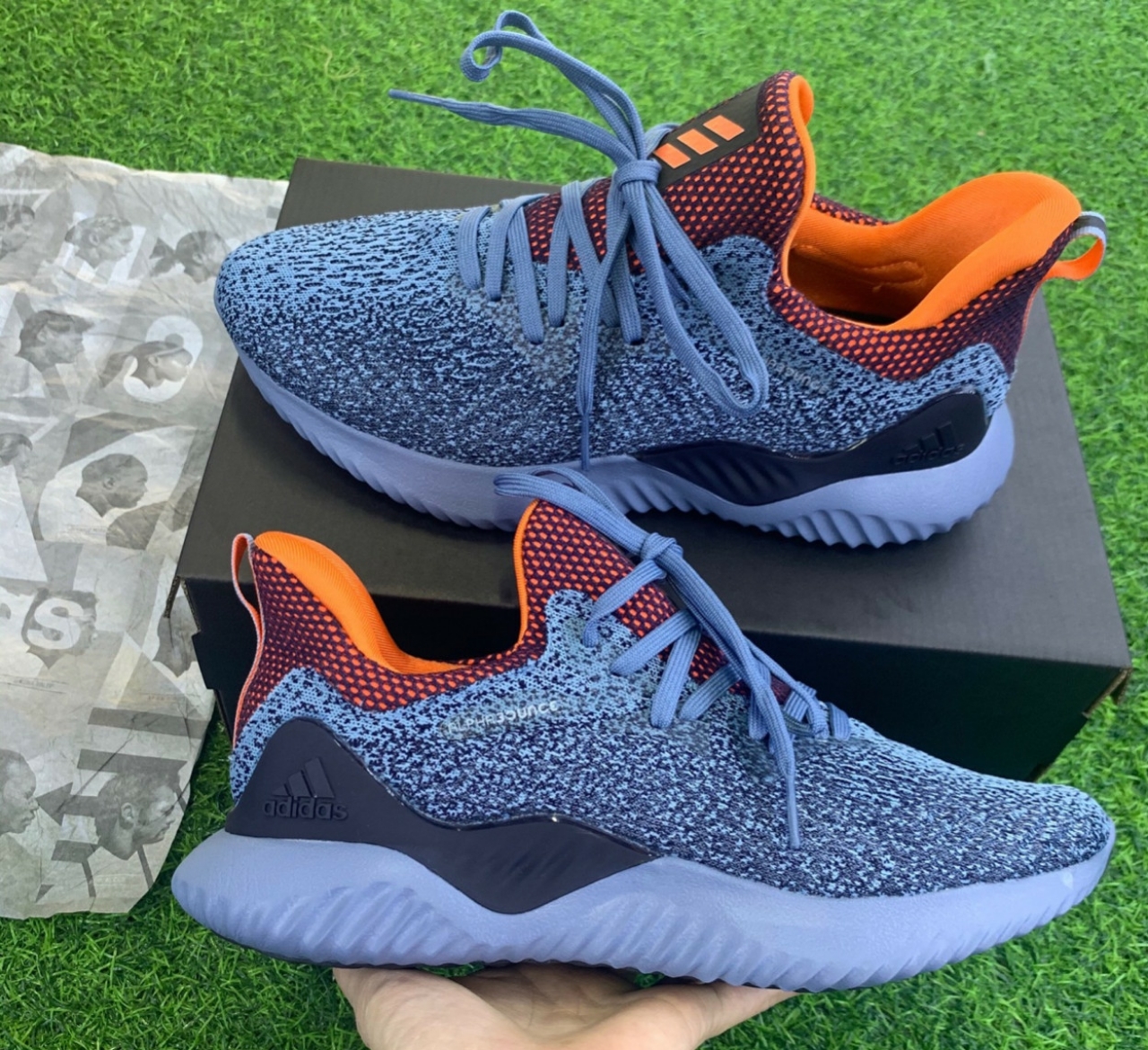 [ VIDEO ẢNH +HỘP BẢO VỆ GIẦY) giầy thể thao Alphabounce beyond xanh cam thời trang nam nữ