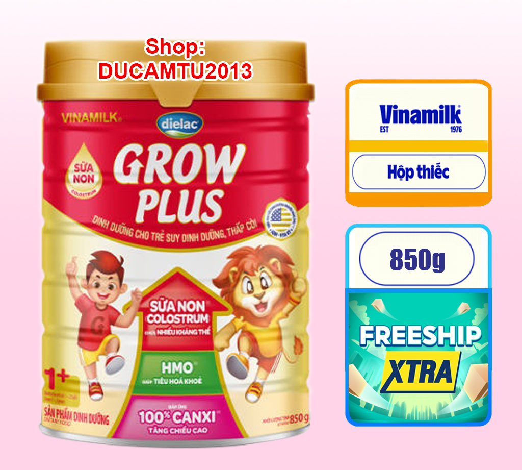 Sữa Dielac Grow Plus đỏ 1+ - 850g HSD 2025