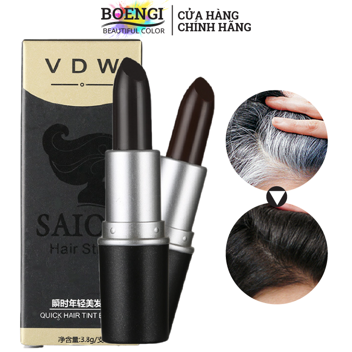 [HCM]Son Nhuộm Phủ Che Tóc Bạc Thành Đen Tạm Thời VDW Đen l Nâu Đen Hair Stick Chính Hãng - BOENGI