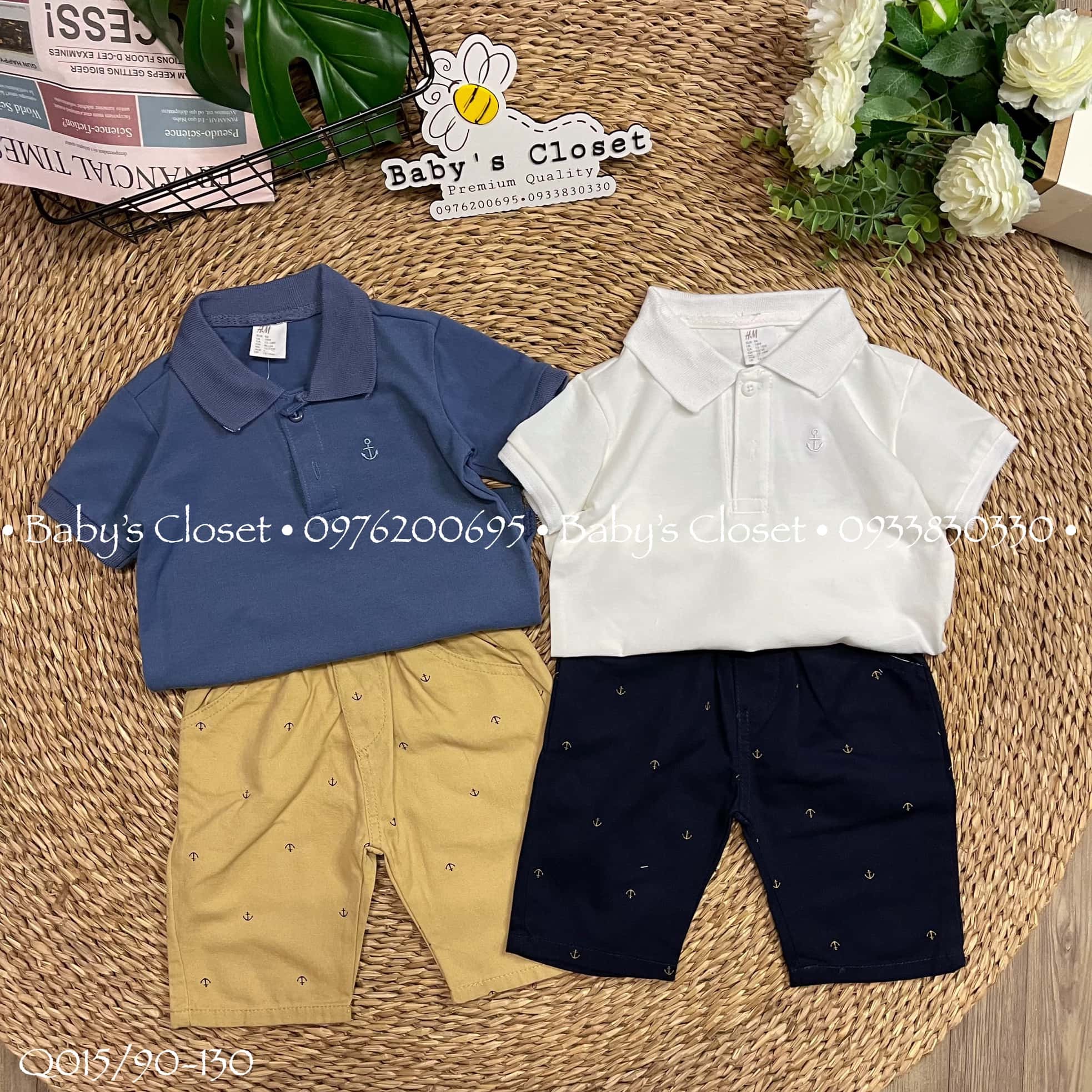 Quần đùi kaki cho bé trai, quần kaki short mỏ neo cho bé.