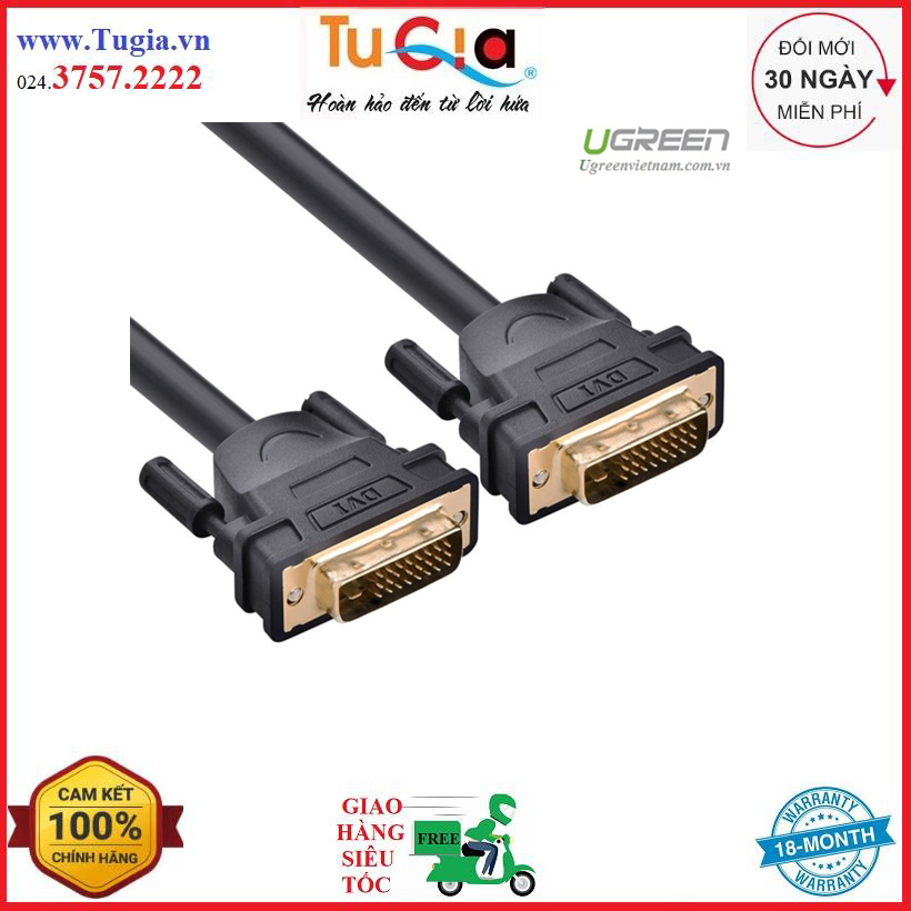 Cáp tín hiệu dvi-d 2 đầu đực dài 5m ugreen dv101 11608 - hàng chính hãng