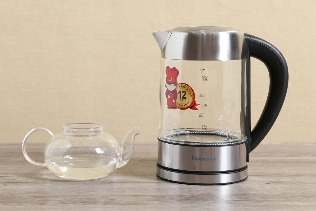 Ấm siêu tốc happy cook hek170gd 1.7l - bảo hành chính hãng