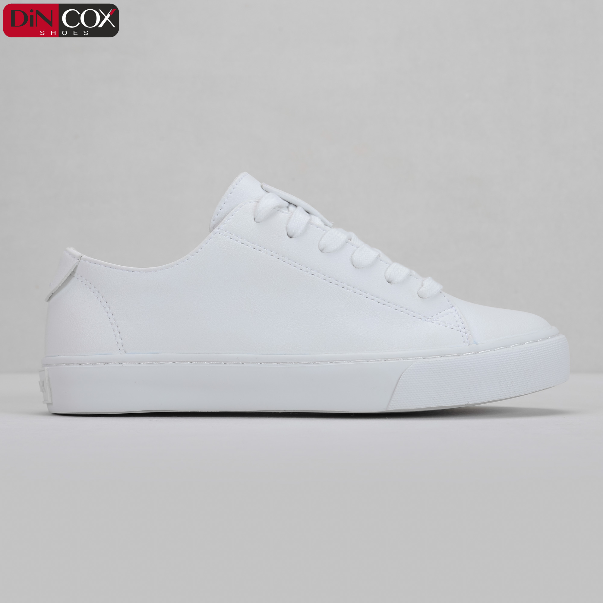 Giày Sneakers thể thao Nam Nữ chính hãng DINCOX  D34 White, Chất da PU nhập khẩu, đơn giản thanh lịch.