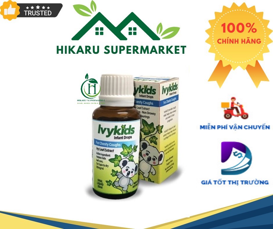 Ivy Kids Úc 20ml – Tinh chất hỗ trợ giảm ho an toàn cho trẻ sơ sinh.