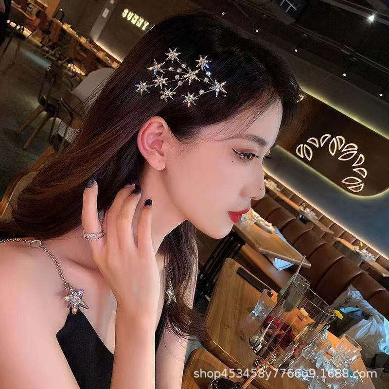 Kẹp tóc đính kim cương ngôi sao lấp lánh