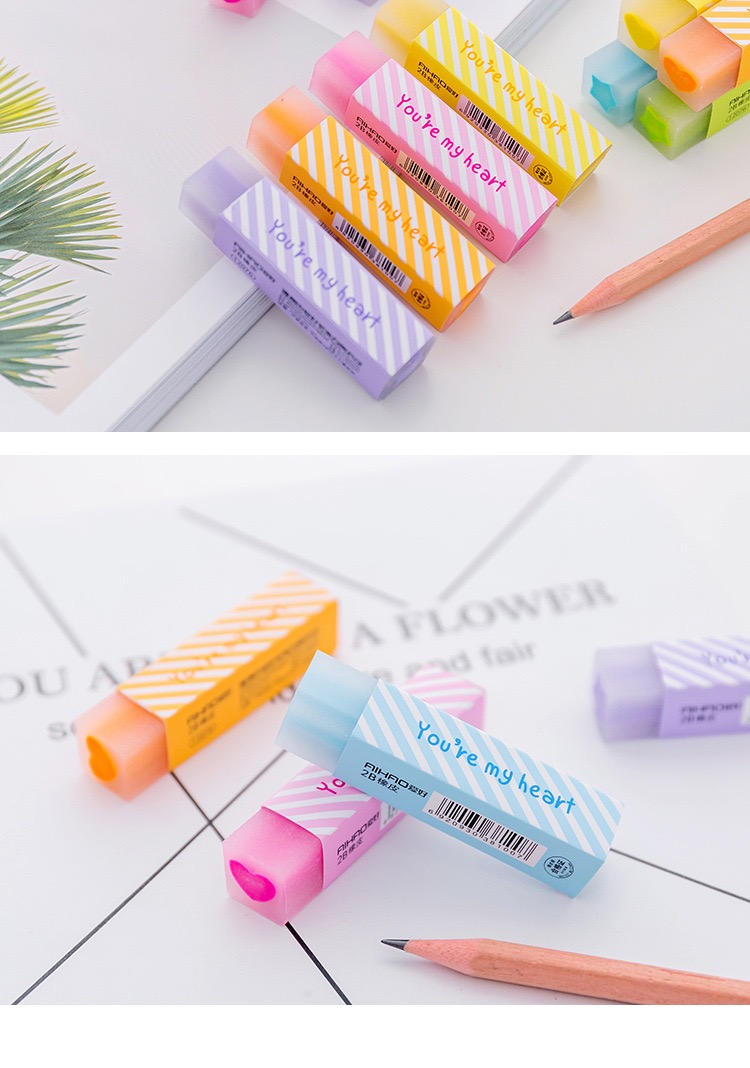 Gôm / Tẩy hình thỏi chữ nhật sắc màu