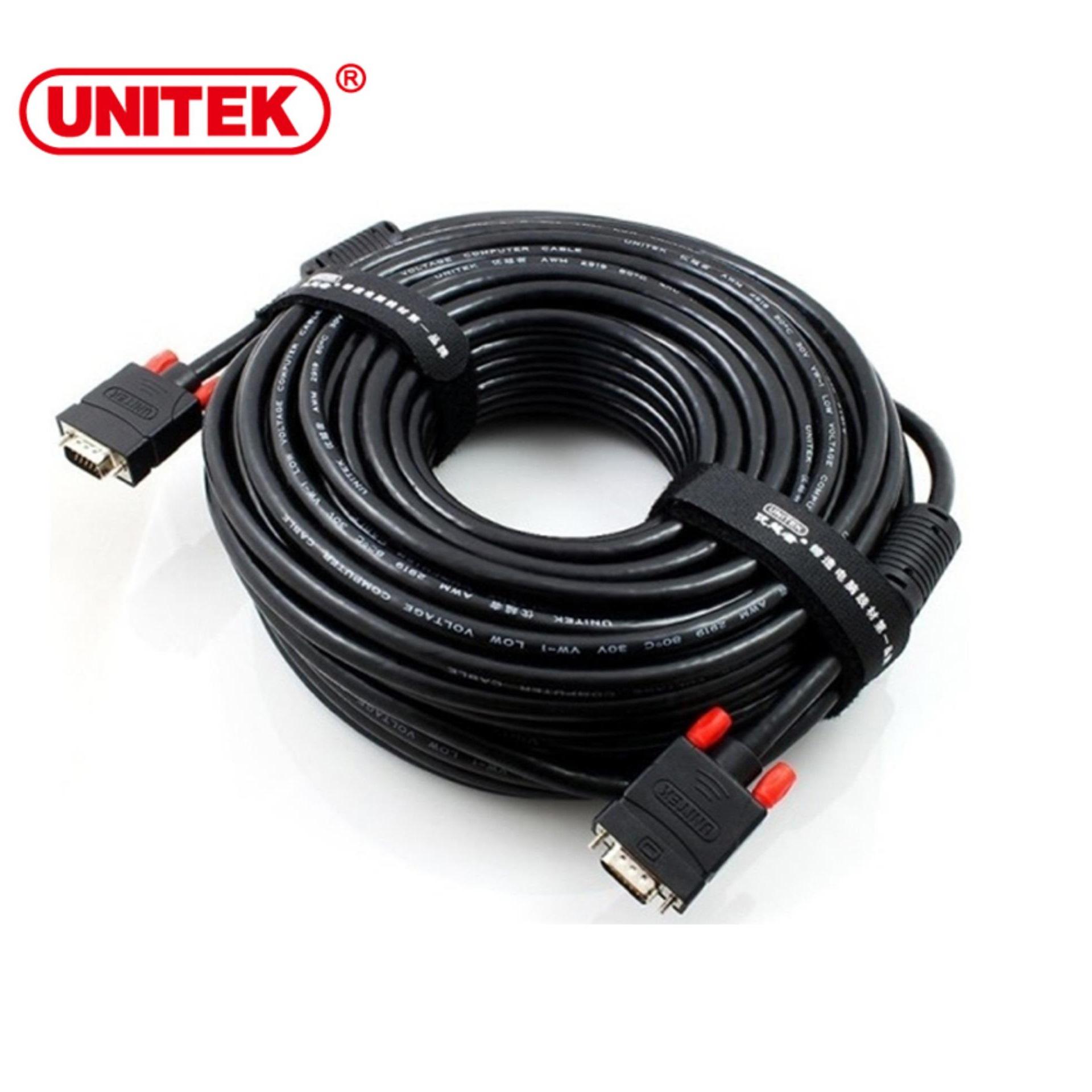 Dây cáp vga 15m 2 đầu chống nhiễu unitek y-c507a