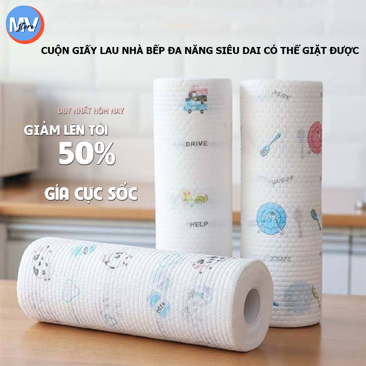 Cuộn giấy lau nhà bếp đa năng siêu dai có thể giặt được - MVYStore