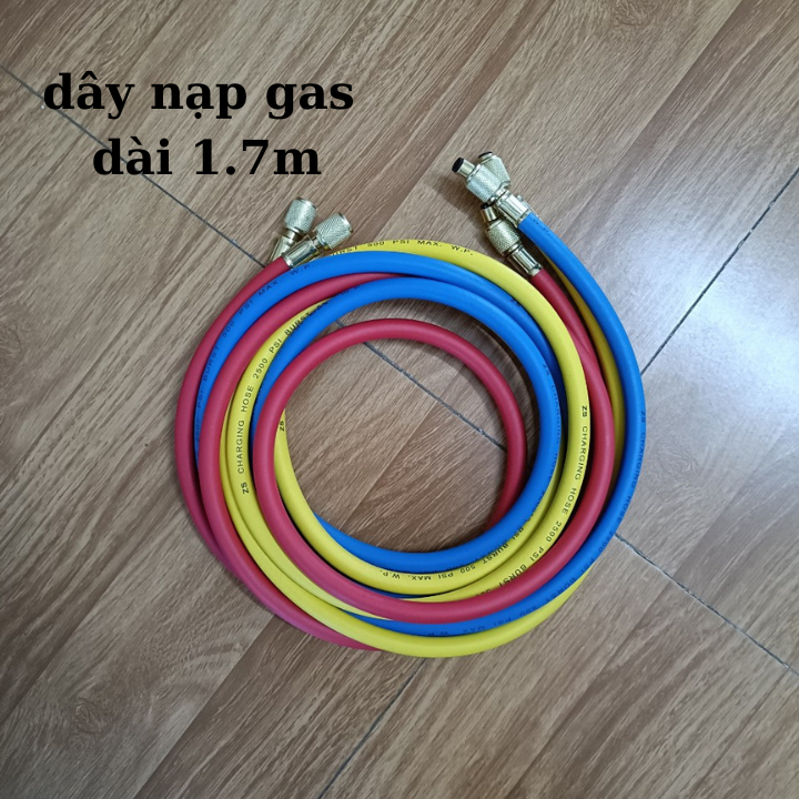 Dây nạp ga điều hòa 170cm, 3 màu, dây sạc ga r134, r22, r410 máy lạnh chuyên dụng dài 170cm