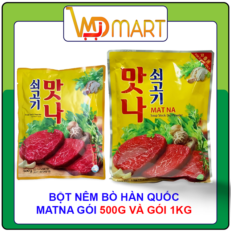 Bột nêm Bò Matna Deasang Hàn quốc gói 1kg và 500g dùng nêm nước dùng, nấu thịt bò,...