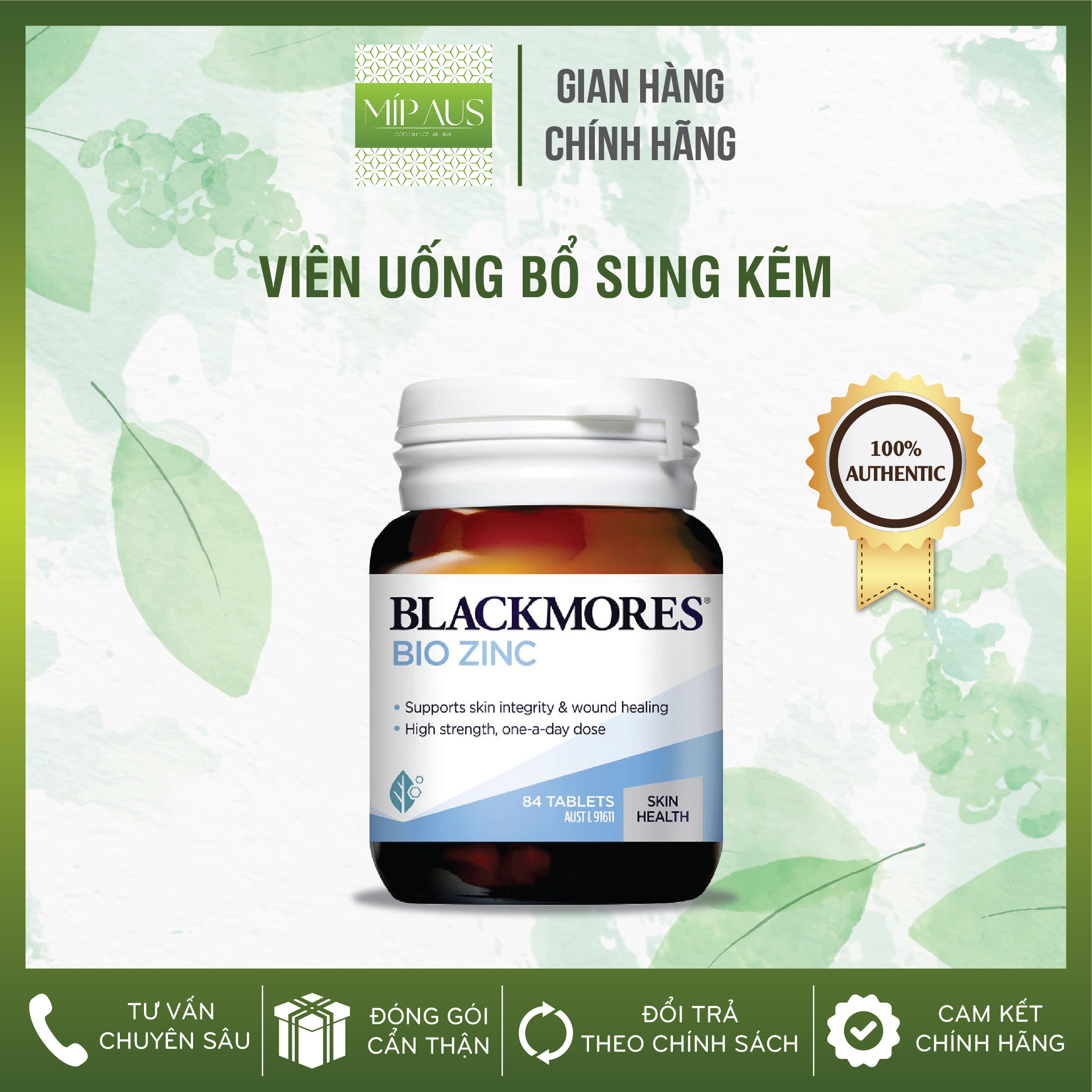 Viên Bổ Sung Kẽm Bio Zinc Blackmores Giảm Mụn