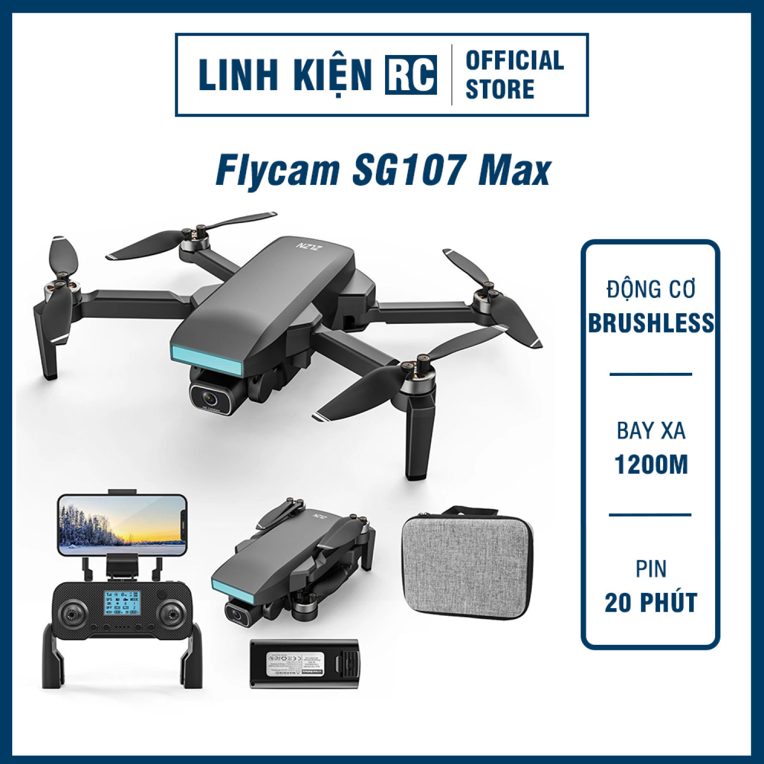 Flycam SG107 Max - GPS - Động Cơ Không Chổi Than - Giá Rẻ