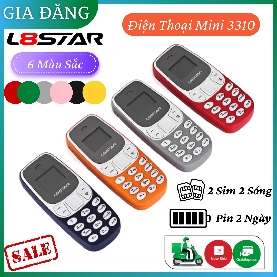 Điện thoại mini 3310 siêu nhỏ, 2 sim 2 sóng, có tiếng việt nghe nhạc qua thẻ nhớ, thay đổi giọng nói khi gọi điện thoại, điện thoại giá rẻ, điện thoại cơ bản, điện thoại di động, điện thoại phổ thông