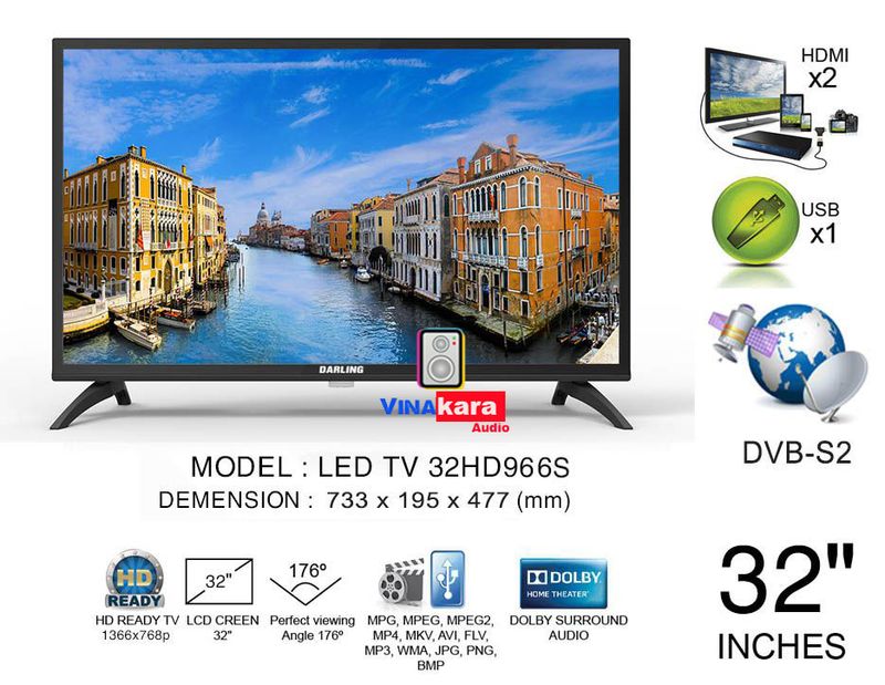 Smart tivi darling 32 inches 32hd966s hình ảnh chân thật