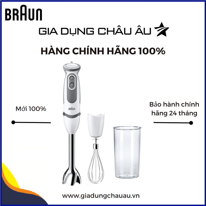 [CHÍNH HÃNG][HCM]COMBO Máy xay cầm tay Braun MQ5200 và phụ kiện cây đánh trứng đánh kem Braun - Hàng chính hãng 100% - Bảo hành chính hãng 1 đổi 1 trong vòng 24 tháng
