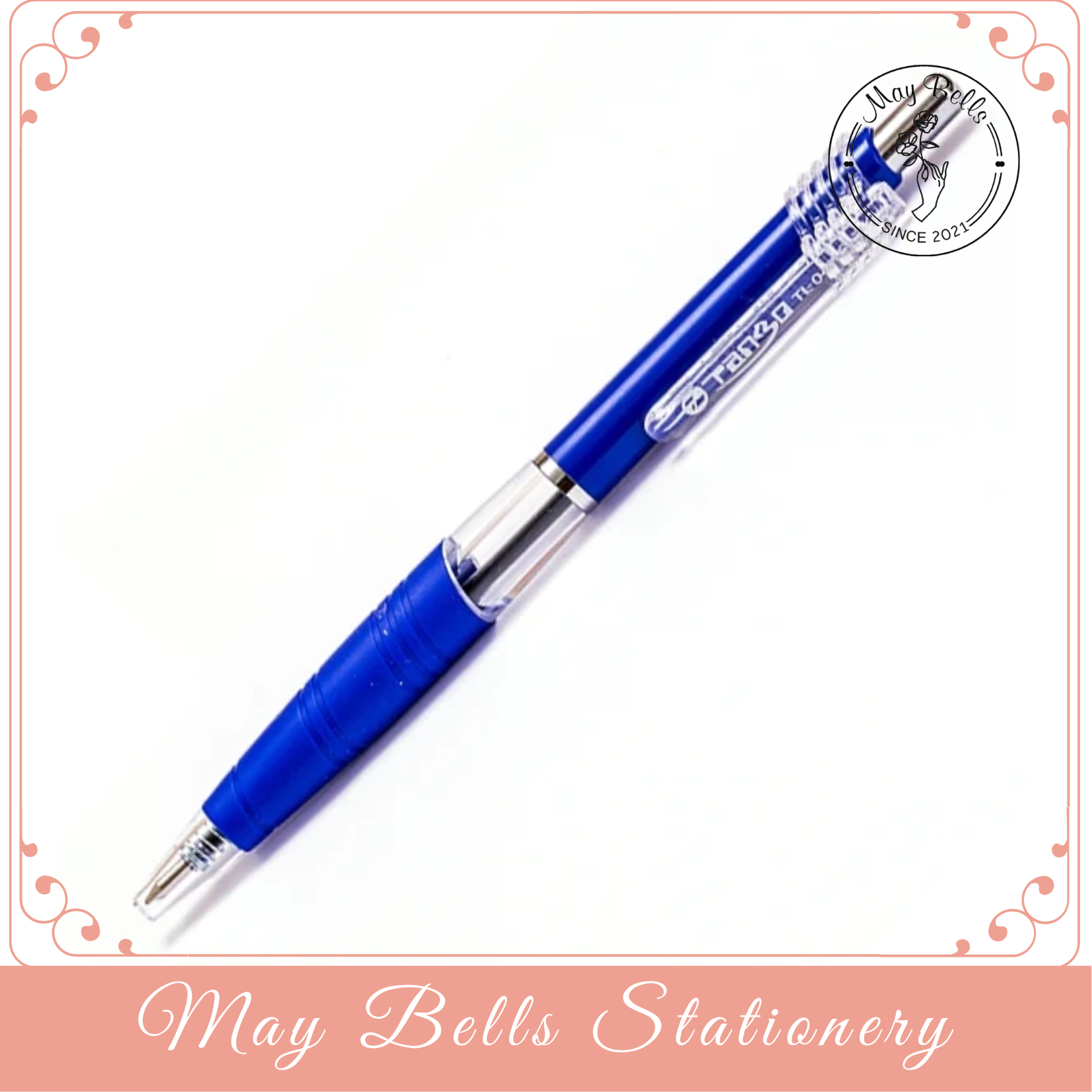 Bút bi thiên long tl047 mực xanh ngòi 0.7mm, bút ký thiên long nút bấm