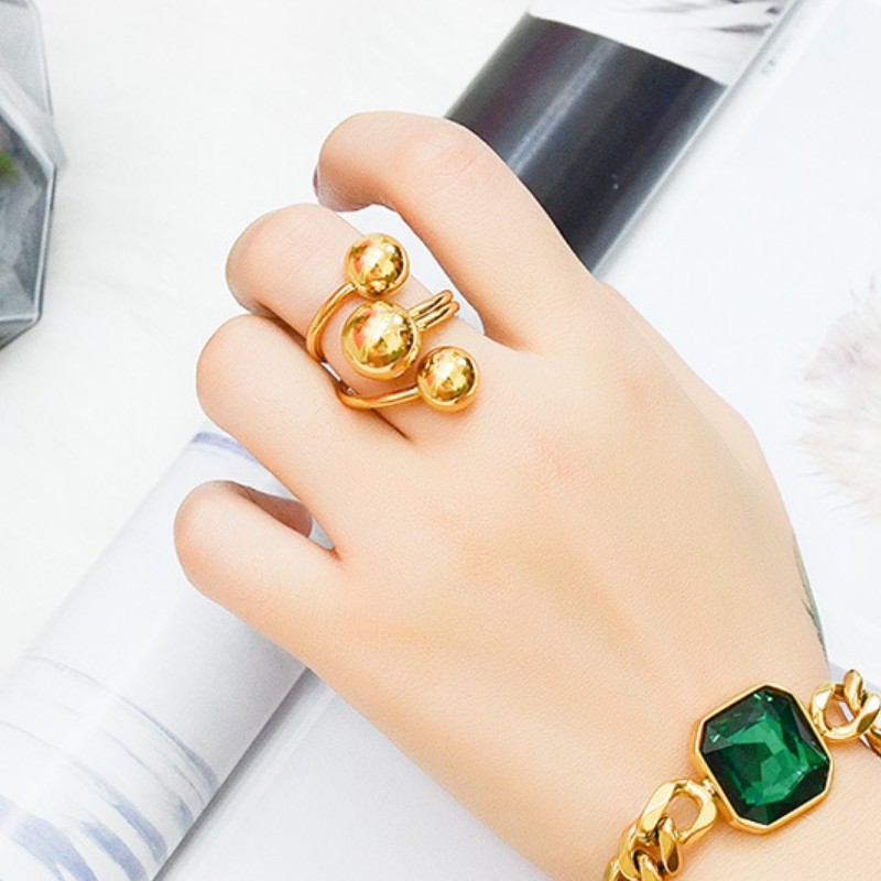 Nhẫn 3 Trái Châu Titan Ko Đen TT 2775