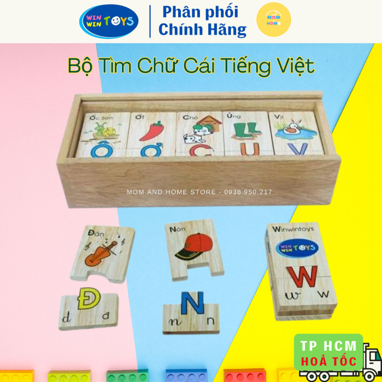 Đồ Chơi Gỗ - Bộ Tìm Chữ Cái, Tiếng Việt - Winwintoys62312