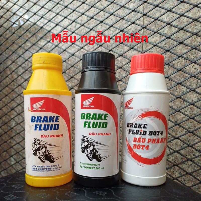 Dầu thắng Dot 4 honda dung tích 200ml, đàu phanh xe máy - oto DOT chai 200 tiện lợi