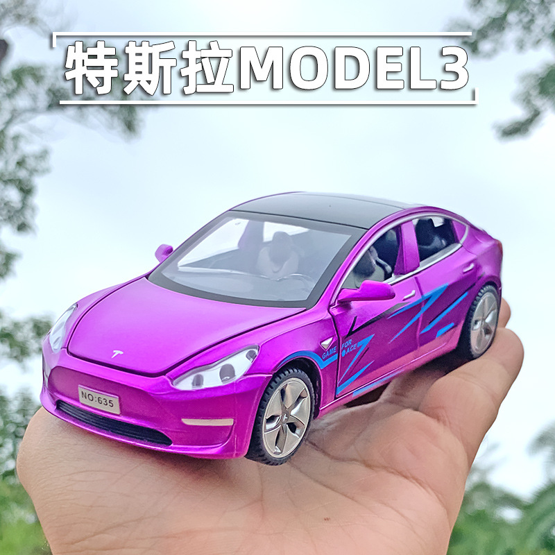 Vạn Bảo 1:32 Tesla MODEL3 Mô Hình HợP Kim Với Ánh Sáng Và Hiệu Ứng Âm Thanh Trở Lại