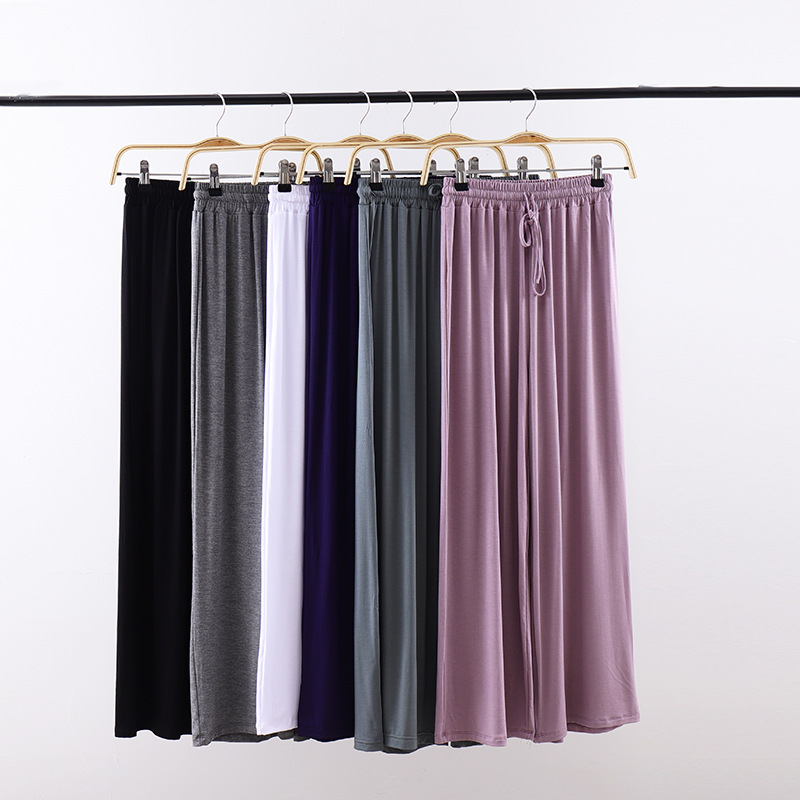 SUPERFLOWER Modal Material Wide Leg Pants High Waist Straight Tube Hanging Feeling Elastic Modern Dance Practice_voghion.com